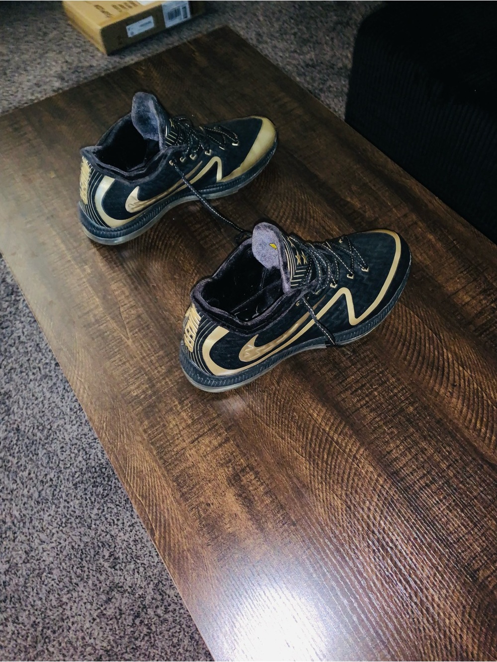 Nike Field General Trainers Nfl Super Bowl 50 Anniversary Black Gold *Rare*!
